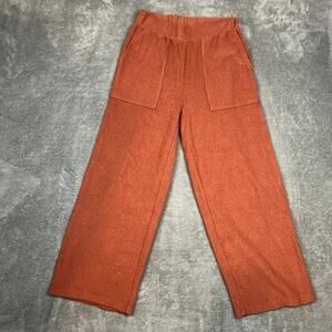 Madewell Make Weekends Longer Wide Leg Sweatpants Womens XXS Orange Fleece Luxe
